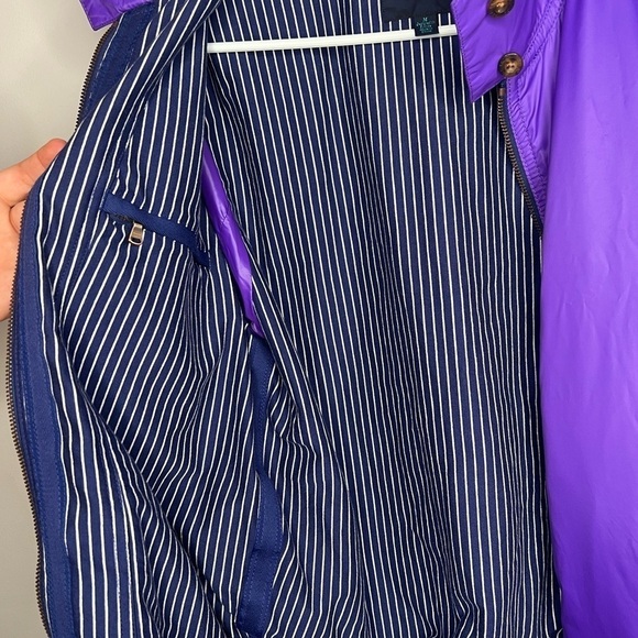 FACONNABLE Women's Size Medium Purple Jacket Lined Pattern Zip Up Button - Picture 11 of 14